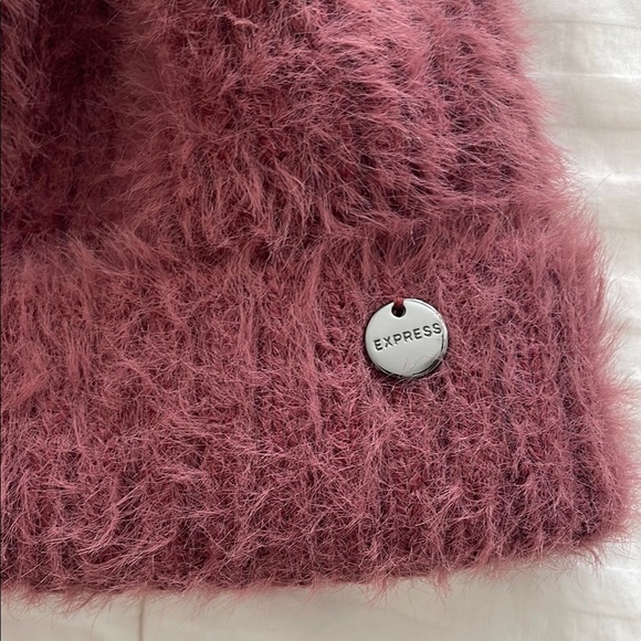Burgundy Knit Beanie with Pom Pom - Picture 2 of 5